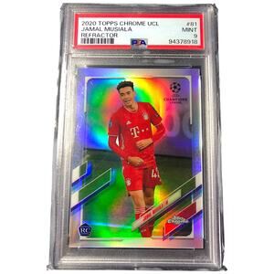 2020 Topps Chrome UCL Refractor #81 Jamal Musiala RC Bayern Munich PSA 9 Mint